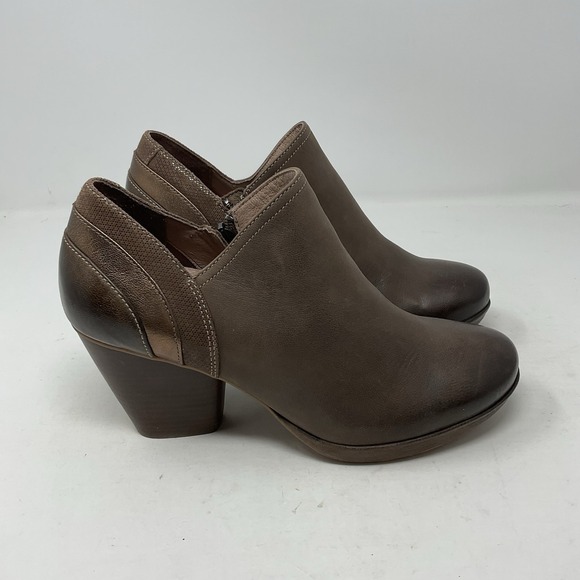 Dansko Ankle Boots Womens 39 US 8.5-9 Brown Leather Side Zip Marcia Booties Heel - Picture 3 of 12